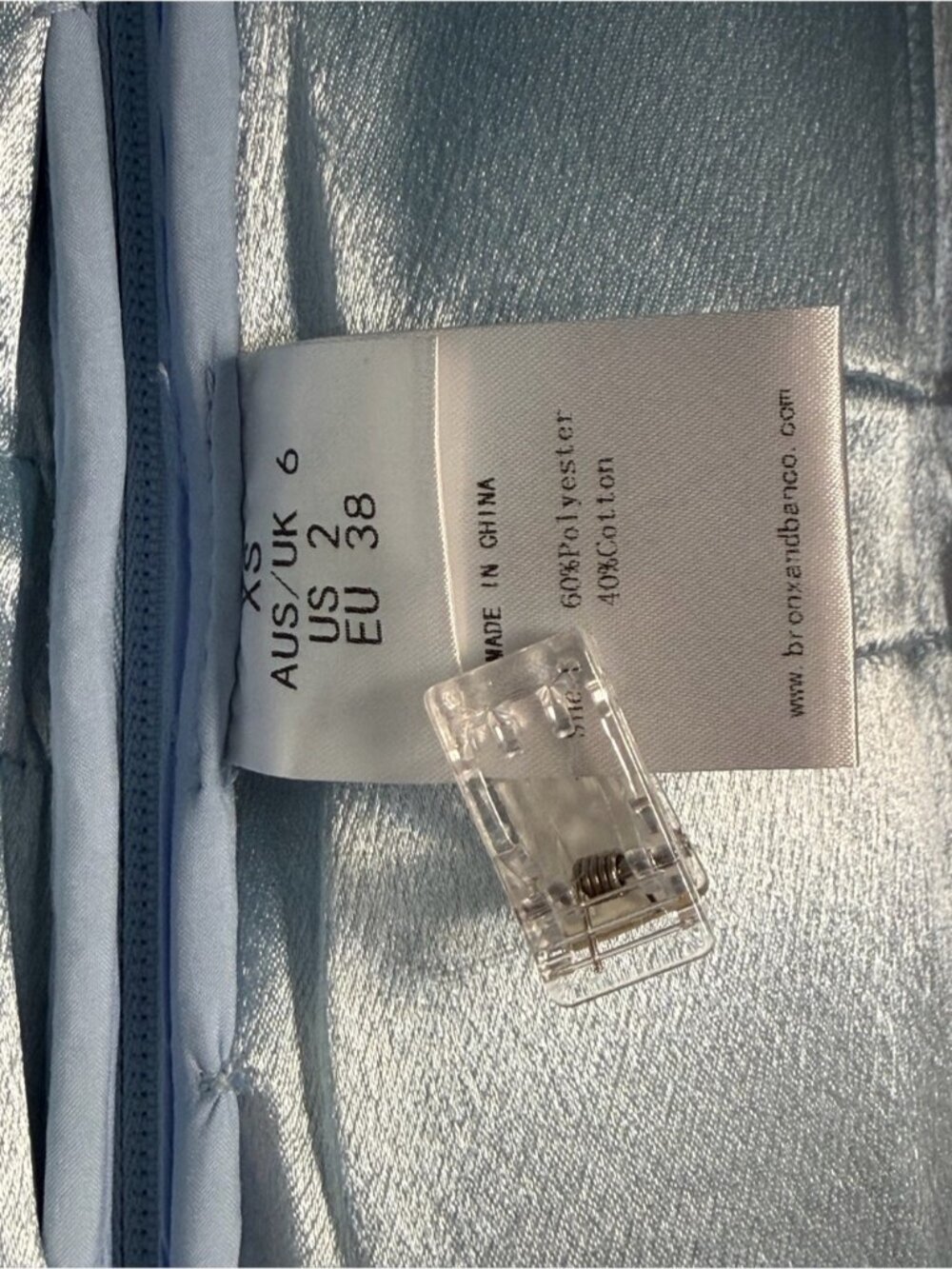 🆕 BRONX & BANCO 🧿 NWOT Emma 3D Floral Mini Dress, Pastel Blue - Sz XS US 2 - Picture 14 of 14